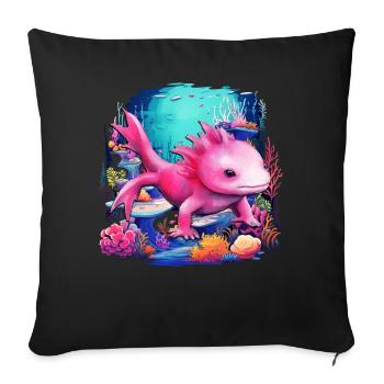 Axolotl - Sofa pillowcase 17,3'' x 17,3'' (45 x 45 cm) - black - Front