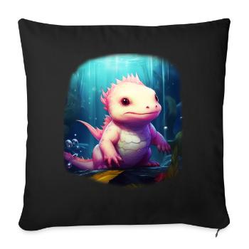 Axolotl - Housse de coussin décorative 45 x 45 cm - noir - Devant