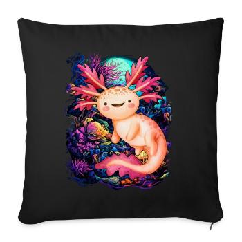 Axolotl - Sofa pillowcase 17,3'' x 17,3'' (45 x 45 cm) - black - Front