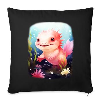axolotl - Housse de coussin décorative 45 x 45 cm - noir - Devant