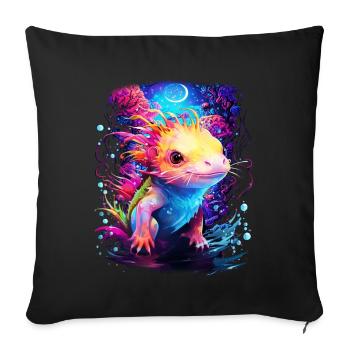 Axolotl - Sofa pillowcase 17,3'' x 17,3'' (45 x 45 cm) - black - Front