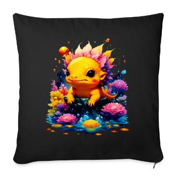 Axolotl - Sofa pillowcase 17,3'' x 17,3'' (45 x 45 cm) - black - Front