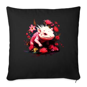 Axolotl - Sofa pillowcase 17,3'' x 17,3'' (45 x 45 cm) - black - Front