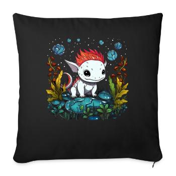 Axolotl - Housse de coussin décorative 45 x 45 cm - noir - Devant