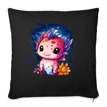 Axolotl - Sofa pillowcase 17,3'' x 17,3'' (45 x 45 cm) - black - Front