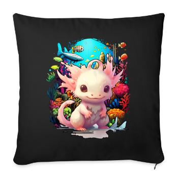 axolotl - Housse de coussin décorative 45 x 45 cm - noir - Devant