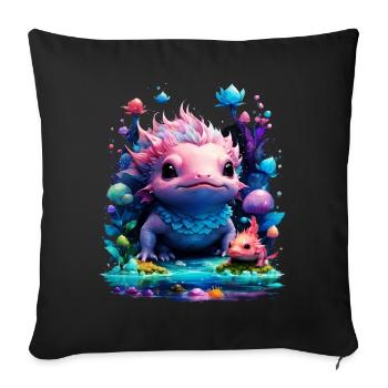 axolotl - Housse de coussin décorative 45 x 45 cm - noir - Devant