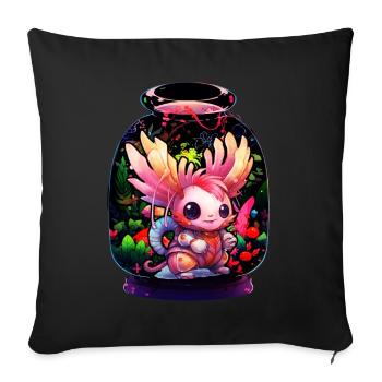 axolotl - Housse de coussin décorative 45 x 45 cm - noir - Devant