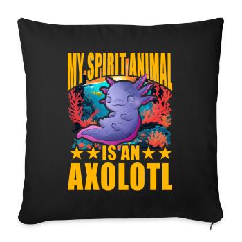 Mon animal spirituel est un axolotl - Housse de coussin décorative 45 x 45 cm - noir - Devant