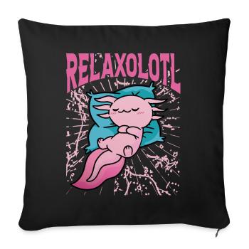 Relaxolotl - Sofa pillowcase 17,3'' x 17,3'' (45 x 45 cm) - black - Front