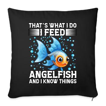C’est ce que je fais, je nourris des poissons-anges et je sais quelque chose - Housse de coussin décorative 45 x 45 cm - noir - Devant