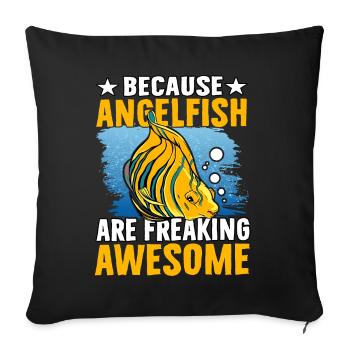 Parce que les poissons-anges sont vraiment géniaux - Housse de coussin décorative 45 x 45 cm - noir - Devant