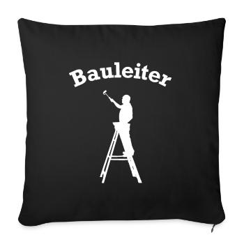 Funny Construction Manager Head Construction Site Design - Sofa pillowcase 17,3'' x 17,3'' (45 x 45 cm) - black - Front