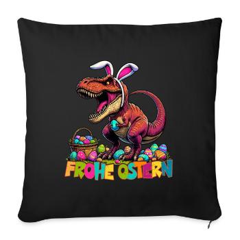 Dinosaur Trex Boys Easter Basket Easter Bunny - Sofa pillowcase 17,3'' x 17,3'' (45 x 45 cm) - black - Front