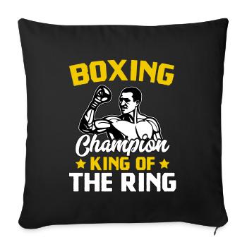 Champion de boxe Roi du ring - Housse de coussin décorative 45 x 45 cm - noir - Devant