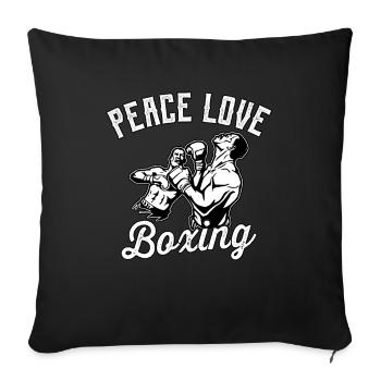 Peace Love Boxing - Sofa pillowcase 17,3'' x 17,3'' (45 x 45 cm) - black - Front