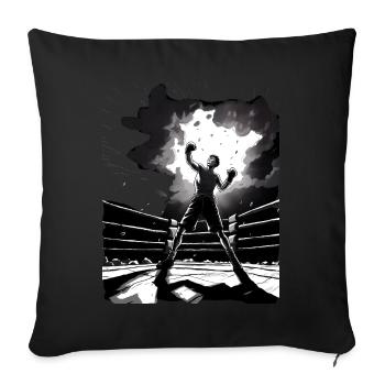 Boxing - Sofa pillowcase 17,3'' x 17,3'' (45 x 45 cm) - black - Front