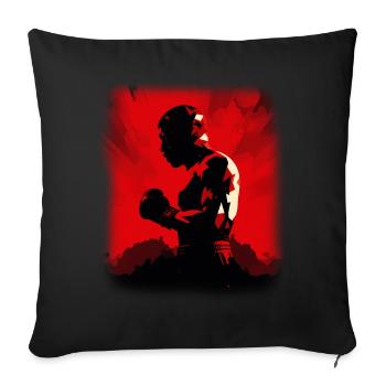 Boxe - Housse de coussin décorative 45 x 45 cm - noir - Devant
