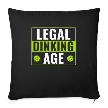 Pickleball Player Legal Dinking Age Funny - Sofa pillowcase 17,3'' x 17,3'' (45 x 45 cm) - black - Front