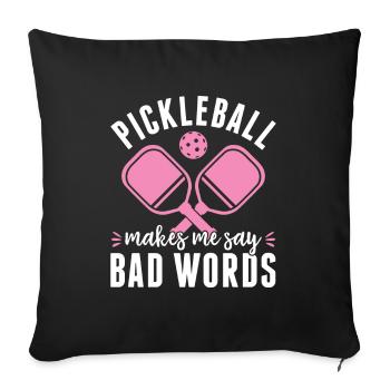 Pickleball Player Pickleball Lets Me - Sofa pillowcase 17,3'' x 17,3'' (45 x 45 cm) - black - Front