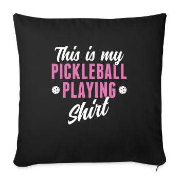 Pickleball player This is my pickleball - Sofa pillowcase 17,3'' x 17,3'' (45 x 45 cm) - black - Front