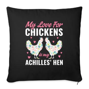 My love for chickens funny chicken farmers - Sofa pillowcase 17,3'' x 17,3'' (45 x 45 cm) - black - Front