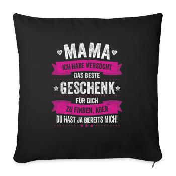 Le meilleur cadeau que je suis maman pour la fête des mères - Housse de coussin décorative 45 x 45 cm - noir - Devant