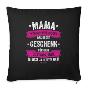 Le meilleur cadeau, c’est nous Maman Fête des Mères - Housse de coussin décorative 45 x 45 cm - noir - Devant