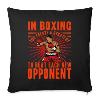 Boxe - Housse de coussin décorative 45 x 45 cm - noir - Devant
