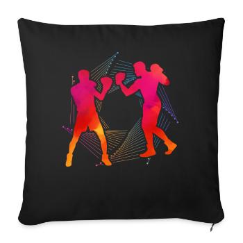 Boxing - Sofa pillowcase 17,3'' x 17,3'' (45 x 45 cm) - black - Front