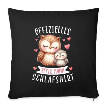 Official Best Mom Sleep Shirt Owl - Sofa pillowcase 17,3'' x 17,3'' (45 x 45 cm) - black - Front