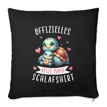 Official Best Mom Sleep Shirt Turtle - Sofa pillowcase 17,3'' x 17,3'' (45 x 45 cm) - black - Front
