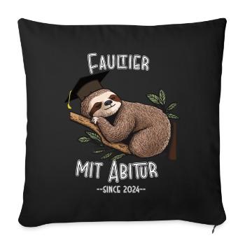 Paresseux avec diplôme d’études secondaires 2024 - Housse de coussin décorative 45 x 45 cm - noir - Devant