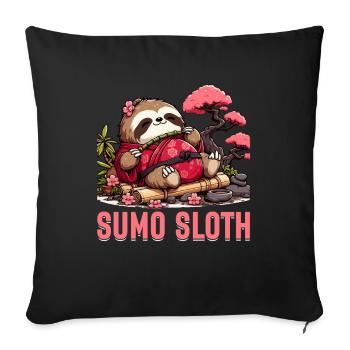 Paresseux de sumo - Housse de coussin décorative 45 x 45 cm - noir - Devant