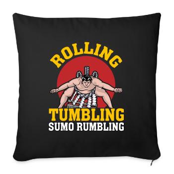 Rolling Tumbling Sumo Rumbling - Sofa pillowcase 17,3'' x 17,3'' (45 x 45 cm) - black - Front
