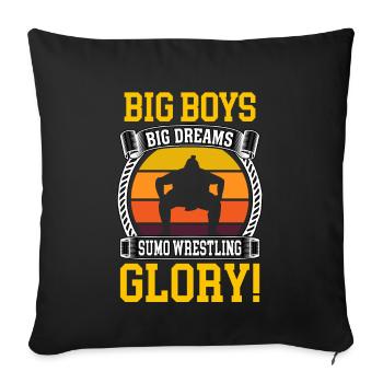 Big Boys Big Dreams Sumo Wrestling Glory - Housse de coussin décorative 45 x 45 cm - noir - Devant