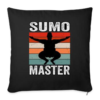 Maître de sumo - Housse de coussin décorative 45 x 45 cm - noir - Devant
