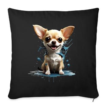 CHIEN CHIHUAHUA - Housse de coussin décorative 45 x 45 cm - noir - Devant