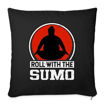 Roll with the Sumo - Sofa pillowcase 17,3'' x 17,3'' (45 x 45 cm) - black - Front