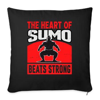 The Heart of Sumo beats strong - Sofa pillowcase 17,3'' x 17,3'' (45 x 45 cm) - black - Front