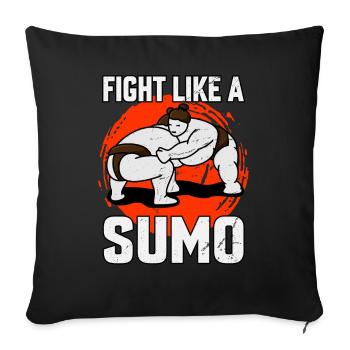 Fight like a Sumo - Sofa pillowcase 17,3'' x 17,3'' (45 x 45 cm) - black - Front