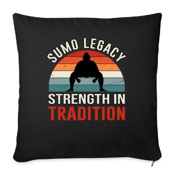Sumo Legacy Strength in Tradition - Sofa pillowcase 17,3'' x 17,3'' (45 x 45 cm) - black - Front