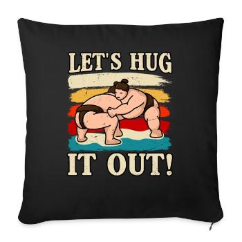 Embrassons-le Sumo - Housse de coussin décorative 45 x 45 cm - noir - Devant