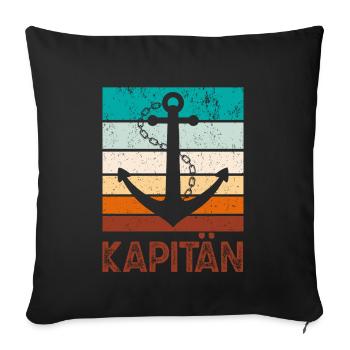 Sailboat, Motorboat, Captain, Sailor, Mom, Dad - Sofa pillowcase 17,3'' x 17,3'' (45 x 45 cm) - black - Front
