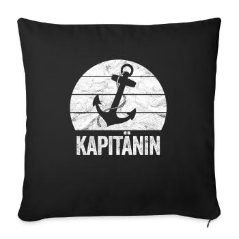 sailboat, motorboat, captain, sailor, mom - Sofa pillowcase 17,3'' x 17,3'' (45 x 45 cm) - black - Front