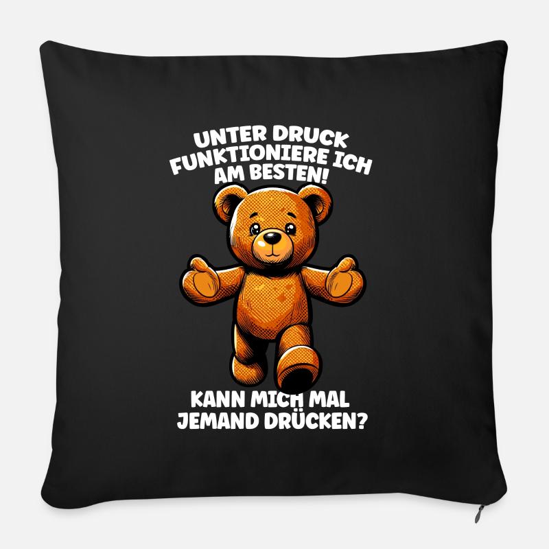 Teddybär Liebe Valentinstag Partner Freundin - Sofakissenbezug 45 x 45 cm - Schwarz