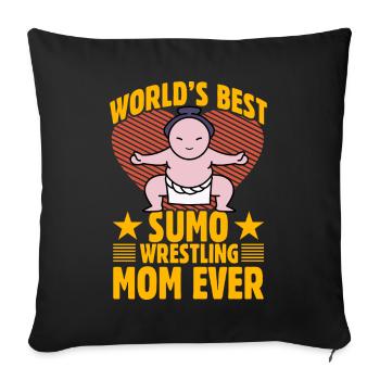 La meilleure maman de lutte de sumo au monde - Housse de coussin décorative 45 x 45 cm - noir - Devant