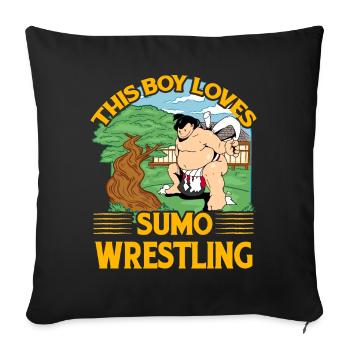 This Boy loves Sumo Wrestling - Sofa pillowcase 17,3'' x 17,3'' (45 x 45 cm) - black - Front