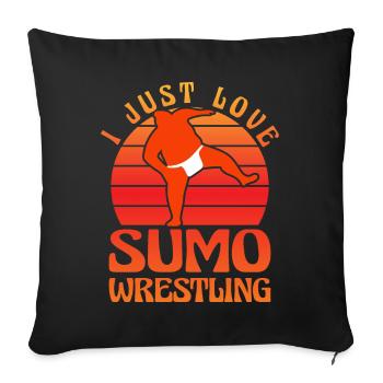 J’adore la lutte sumo - Housse de coussin décorative 45 x 45 cm - noir - Devant
