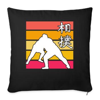 Sumo Rétro - Housse de coussin décorative 45 x 45 cm - noir - Devant